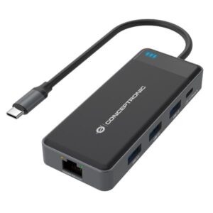 Docking Station Conceptronic 7-in-1 USB 3.2 2x HDMI 3x USB-A GbE LAN 100W PD
