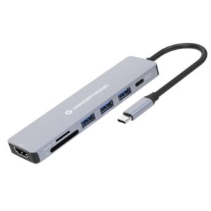 Docking Station Conceptronic 7-in-1 USB 3.2 HDMI PD 100W Grigio