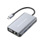 Docking Station Conceptronic 7-in-1 USB 3.2 HDMI VGA GbE LAN 100W PD