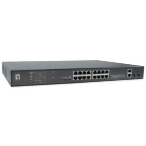 Switch Level One FGP-2031 20 Porte Fast Ethernet PoE 270W 16x PoE 2x Gigabit 2x SFP