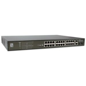 Switch Level One FGP-2831 28 Porte Fast Ethernet PoE 390W 24x PoE + 2x Gigabit RJ45 + 2x SFP