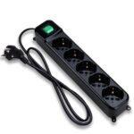 Multipresa Tecnoware Filtro 5 Posti Inclinati 45° Interruttore Nero 1.5m