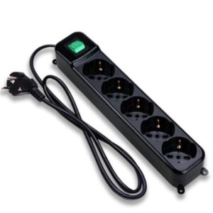 Multipresa Tecnoware Filtro 5 Posti Inclinati 45° Interruttore Nero 1.5m