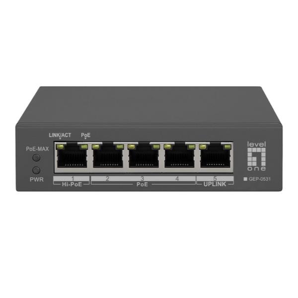 Switch Level One GEP-0531 5 Porte Gigabit PoE 60W 4 Porte PoE
