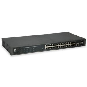 Switch Level One GEP-2652 26 Porte Gigabit PoE+ 370W WebSmart 2 SFP