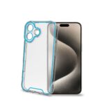 Cover Celly GLOW per iPhone 16 Trasparente Azzurro TPU