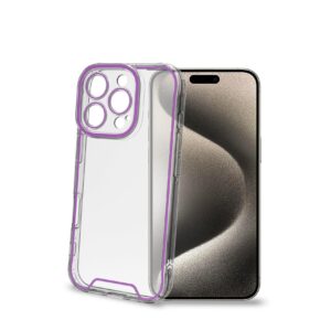 Cover iPhone 16 Pro Celly GLOW Trasparente Viola TPU