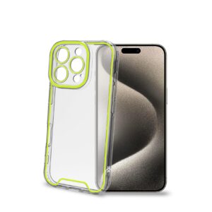 Cover Celly GLOW per iPhone 16 Pro Trasparente Gialla TPU
