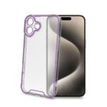 Cover Celly GLOW per iPhone 16 Plus Trasparente Viola