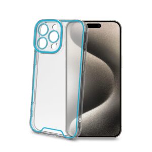 Cover iPhone 16 Pro Max Celly GLOW Trasparente Azzurro TPU