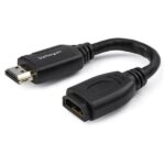 Cavo HDMI 2.0 Startech Prolunga Salvaporta 15cm 4K 60Hz Nero