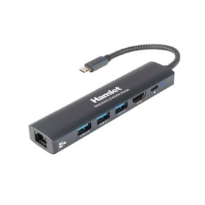 Docking Station USB-C Hamlet HDKC-PD220 100W 3xUSB 3.0 LAN HDMI 4K