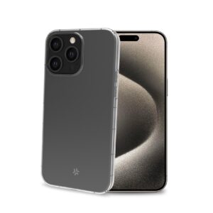 Cover Celly HEXAGEL per iPhone 15 Pro Max Trasparente