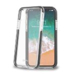 Cover Celly HEXAGON per iPhone Xs e iPhone X Trasparente Nera