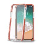 Cover Celly HEXAGON per iPhone Xs e iPhone X Trasparente Arancione
