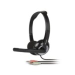 Cuffia con Microfono Hamlet HHEADMJK Doppio Jack 3.5mm USB Nero