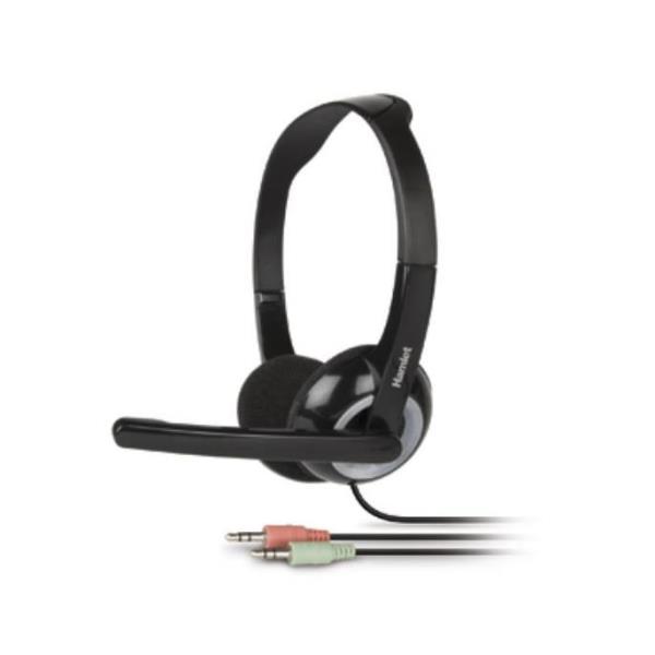 Cuffia con Microfono Hamlet HHEADMJK Doppio Jack 3.5mm USB Nero