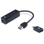 Hub USB 3.0 Conceptronic 4 Porte con Adattatore USB-C