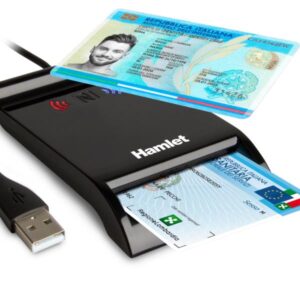 Lettore Smart Card Hamlet Combo NFC per CIE 3.0 e Contactless USB 2.0 Nero