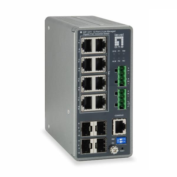 Switch Industriale Level One IGP-1271 12 Porte Gigabit PoE 240W 4x SFP