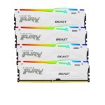 RAM DDR5 Kingston FURY Beast 128GB 5200MHz CL40 Kit 4 Moduli RGB White