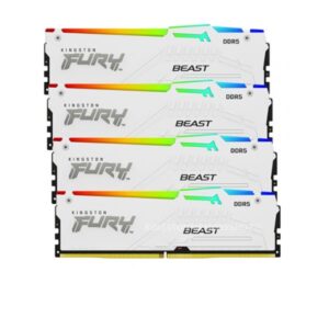 RAM DDR5 Kingston FURY Beast 128GB 5200MHz CL40 Kit 4 Moduli RGB White