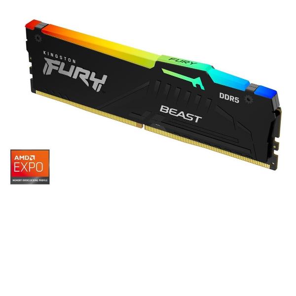 RAM DDR5 Kingston FURY Beast Black RGB 16GB 5600MHz