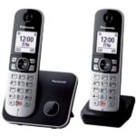 Telefono Cordless Panasonic KX-TG6852JTB Duo 2 Portatili Nero