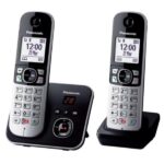 Telefono Cordless Panasonic KX-TG6862JTB 2 Portatili Segreteria Vivavoce