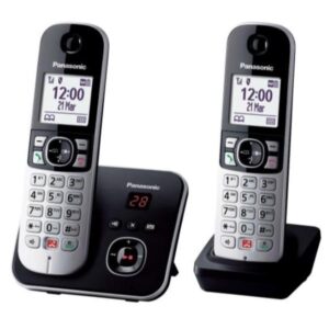 Telefono Cordless Panasonic KX-TG6862JTB 2 Portatili Segreteria Vivavoce