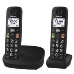 Telefono Cordless Panasonic TGU112EXB Tasti Grandi 2 Portatili