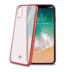 Cover Celly LASER MATT per iPhone Xs Max Trasparente Rosso TPU