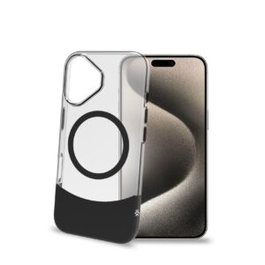 Cover Celly MAGDUAL per iPhone 16 Nero TPU