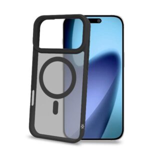Cover iPhone 17 Pro Max Celly MAGMATT Trasparente Nera