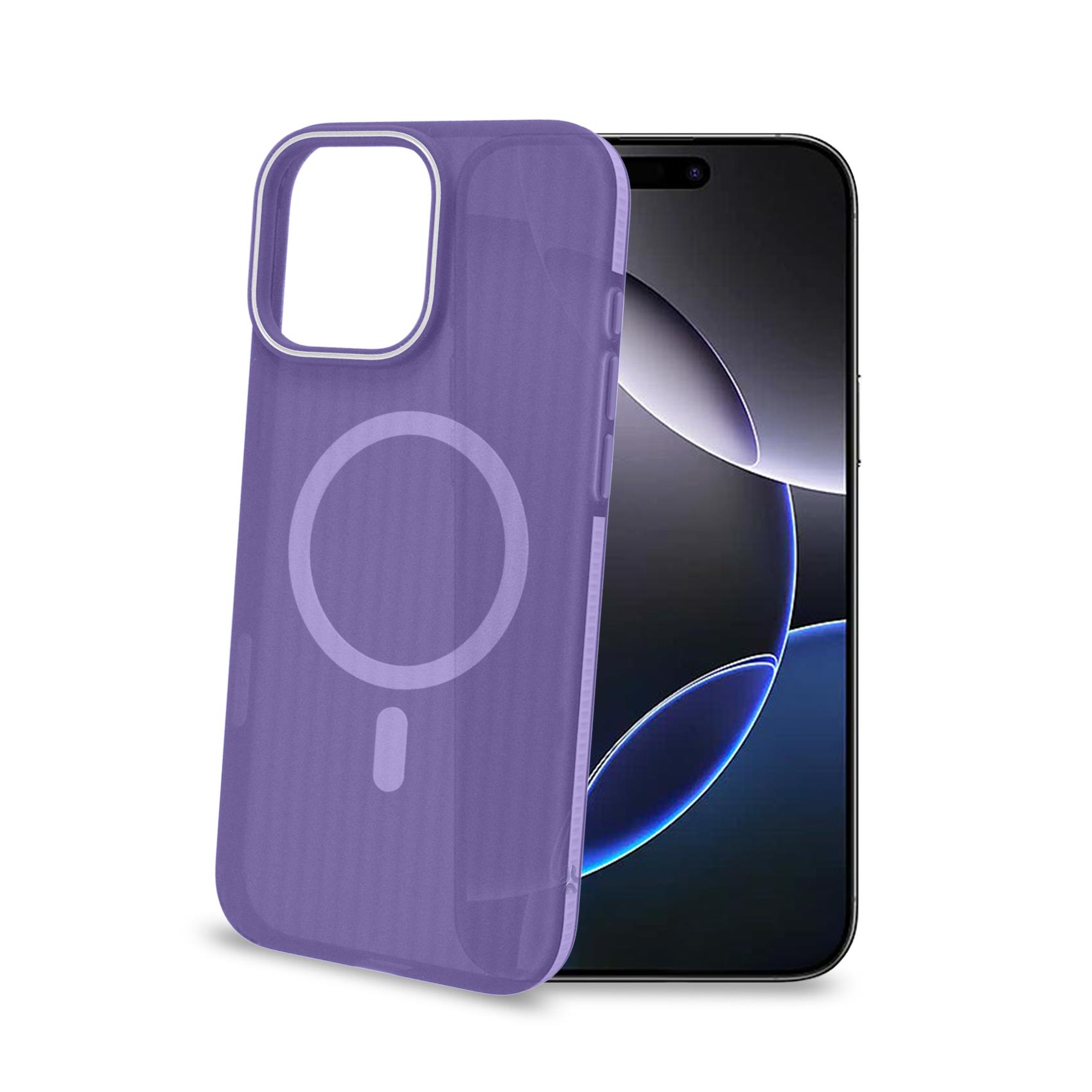 Cover Celly MAGSUIT per iPhone 16 Pro Max Trasparente Viola