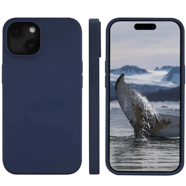 Cover iPhone 15 Dbramante 1928 Monaco Silicone Blu