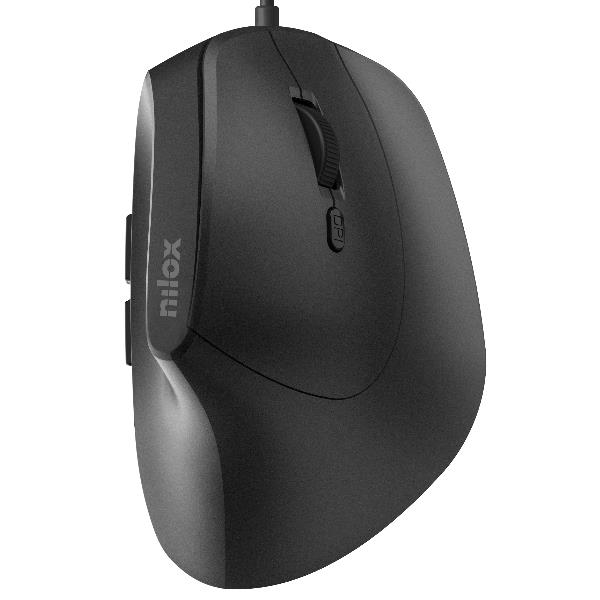 Mouse verticale Nilox Tech USB 3600 DPI ergonomico nero