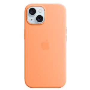 Cover iPhone 15 Plus Apple Silicone con MagSafe Arancione