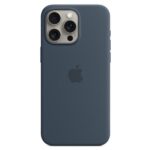 Cover Apple MagSafe Silicone per iPhone 15 Pro Max Blu Tempesta