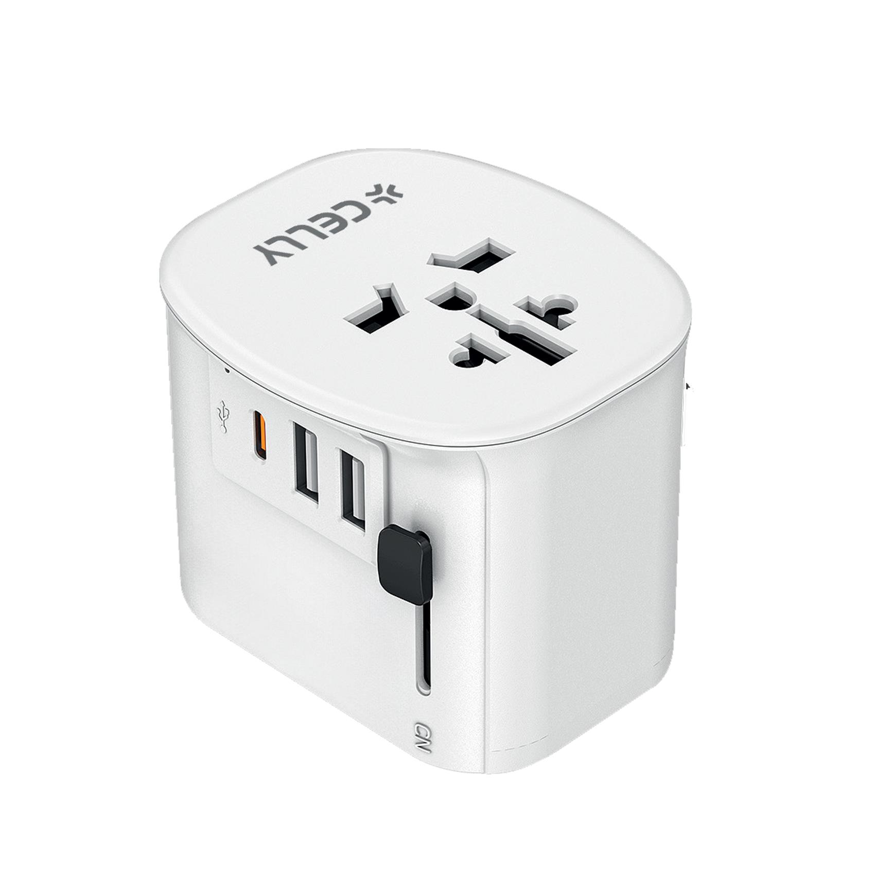 Caricabatterie Celly MULTIPLUG30W 30W 3 Porte USB Bianco