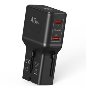 Caricabatterie Celly Multiplug Slim 45W 2 Porte USB-C Viaggio