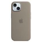 Cover iPhone Apple MagSafe Silicone per iPhone 15 Grigio Creta
