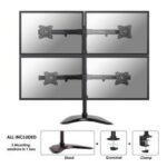 Staffa Monitor Neomounts NM-D335D4BLACK per 4 Schermi fino a 27″ su Scrivania