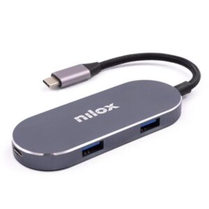 Docking Station USB-C Nilox Power Delivery Mini Alluminio Argento