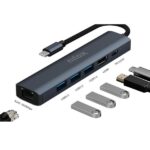 Docking Station USB-C Nilox 6in1 Grigio Alluminio per Notebook