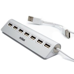 Hub USB Nilox 7 Porte USB 2.0 High Speed Grigio