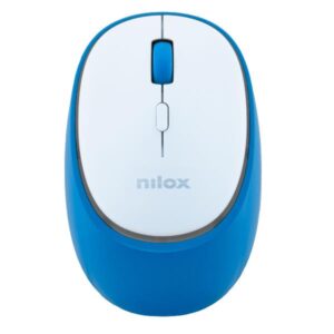 Mouse Wireless Nilox DUAL Bluetooth 5.2 e Dongle 2.4GHz Ricaricabile Azzurro