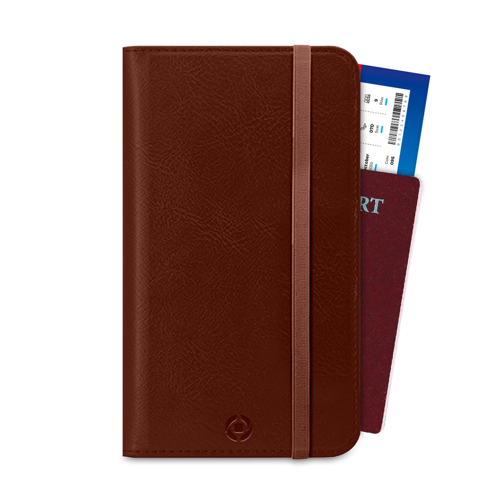 Custodia Universale Documenti Celly PassportD Similpelle Marrone