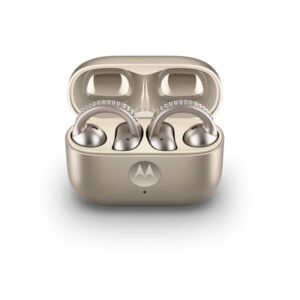 Auricolari Bluetooth Motorola Moto Buds Loop Swarovski Beige con Noise Canceling