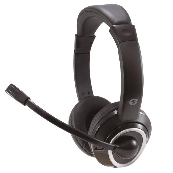 Cuffie Professionali Conceptronic Stereo 3.5mm con Microfono e Controllo Remoto